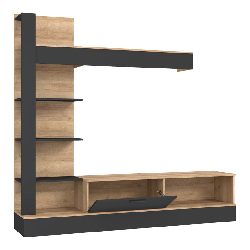 Холен комплекс Dranko черен дъб меламин 205x41.5x192см