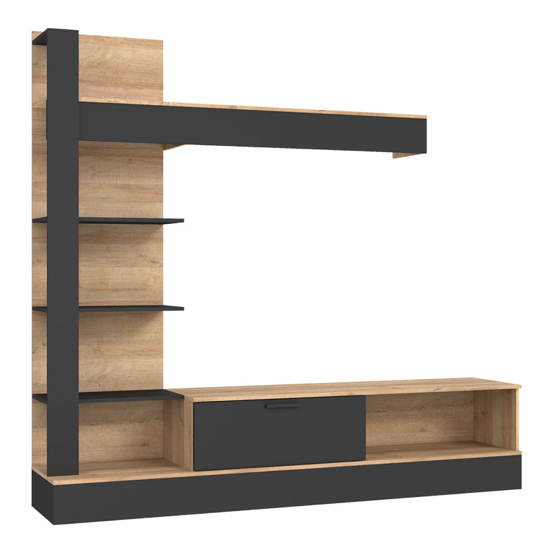 Холен комплекс Dranko черен дъб меламин 205x41.5x192см