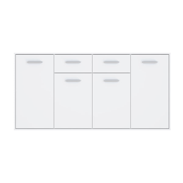 Меламинов бюфет Drepen в бял цвят 162.3x34.2x81.7cm