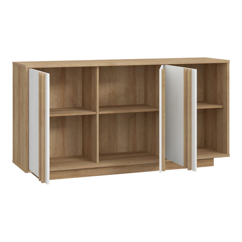 Mеламинов бюфет  CHESTO в цвят бяло и дъб 169.2x42x87см