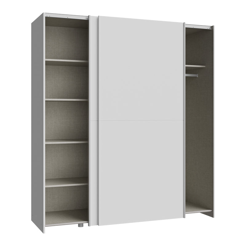 Гардероб NOEZ 2 врати с рафтове в бял цвят 170.5x61x190.5см