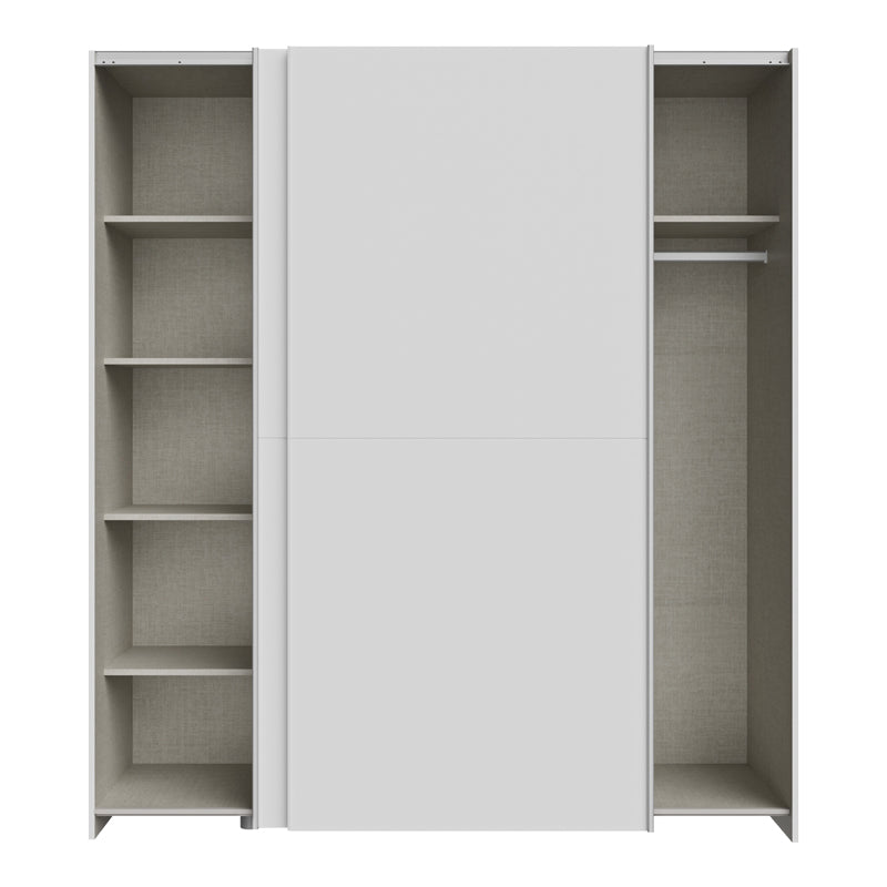 Гардероб NOEZ 2 врати с рафтове в бял цвят 170.5x61x190.5см