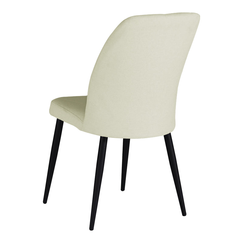 Стол Vika дамаска екрю-черен метален крак 48х58х90см