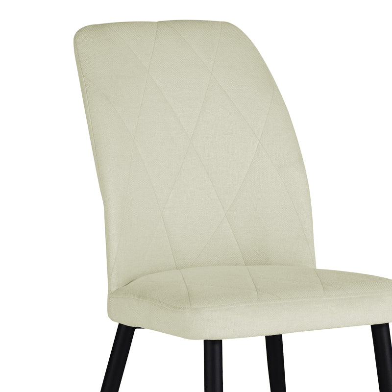 Стол Vika дамаска екрю-черен метален крак 48х58х90см