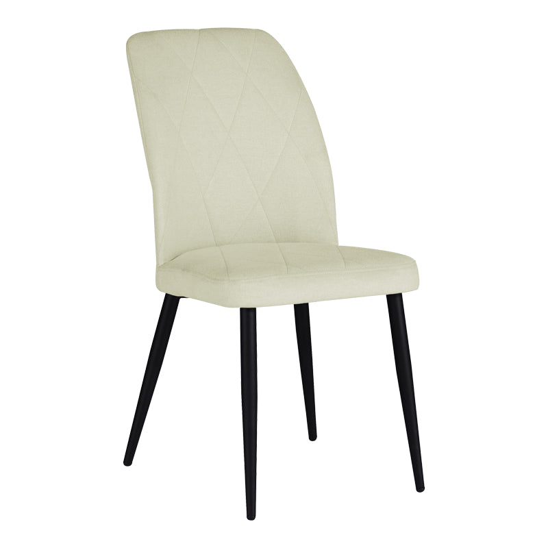 Стол Vika дамаска екрю-черен метален крак 48х58х90см