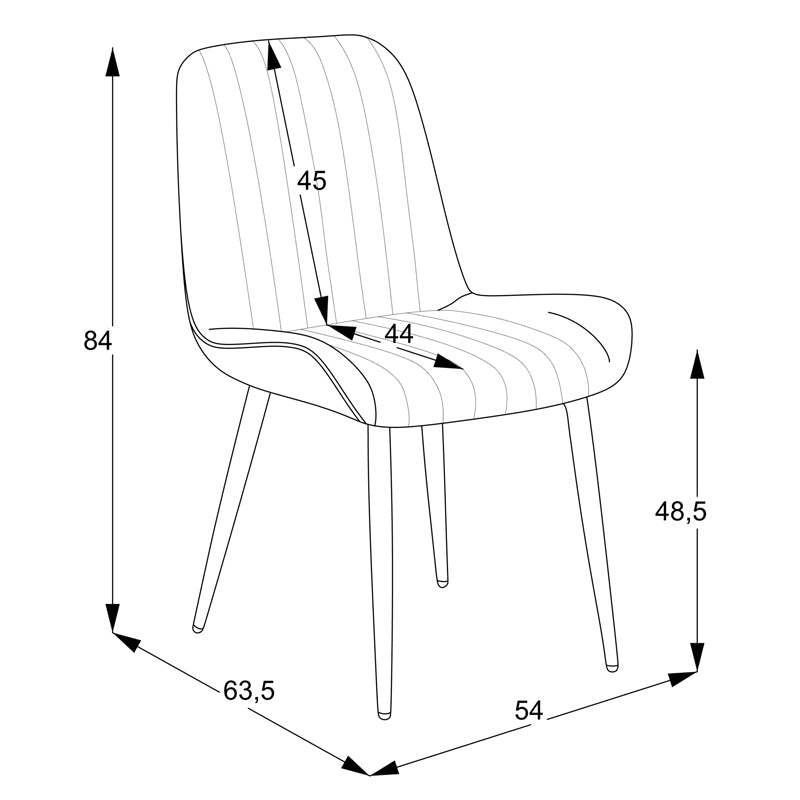 Стол VERSA  сиво-син плат-черен метален крак 54x63.5x84см