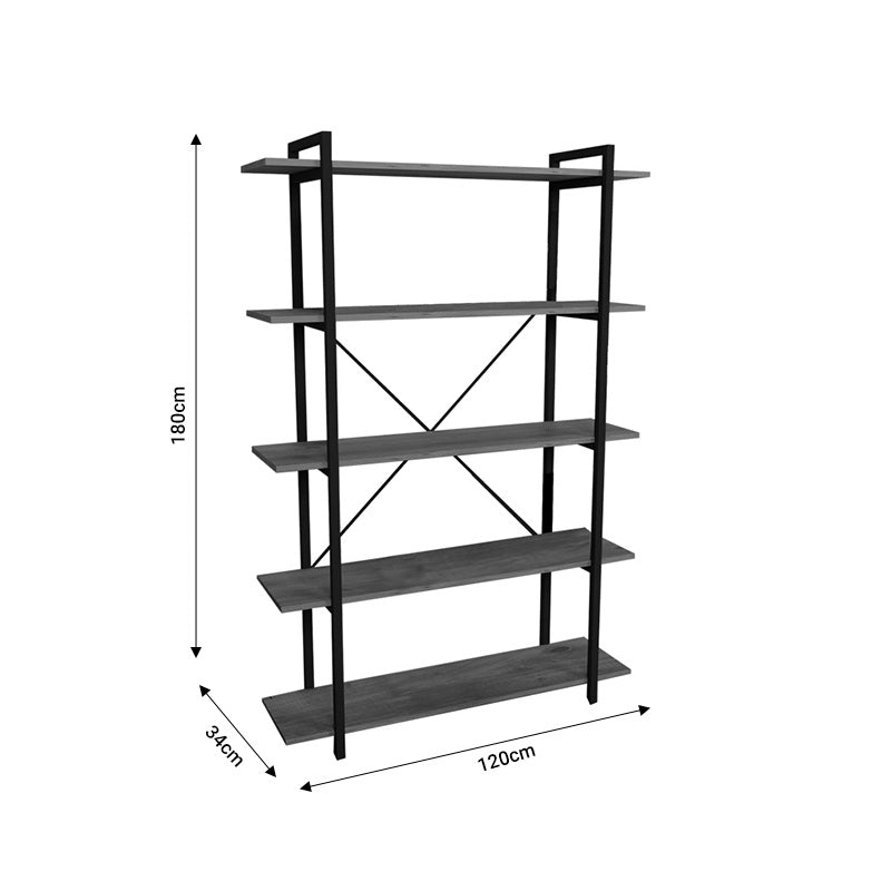 Библиотека Reson антрацит-черен цвят  120x34x180см