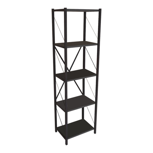 Библиотека Glase антрацит меламин-черен метал 40x30x150см