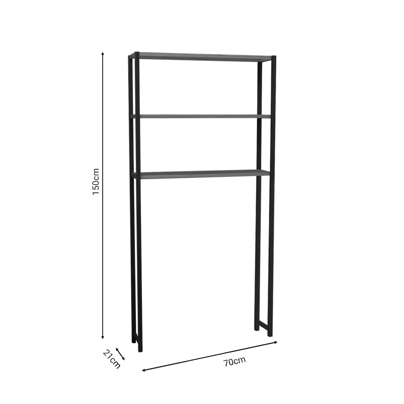 Шкаф за пералня  Bothy дъб -черен цвят 70x21x150см