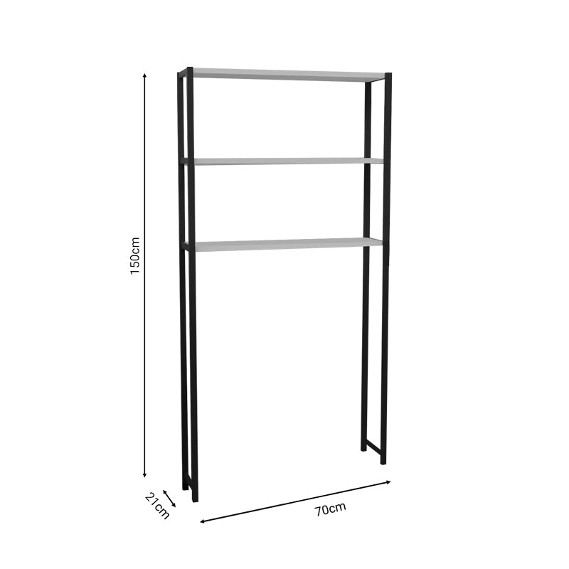 Шкаф за пране Bothy бял меламин-черен метал 70x21x150см