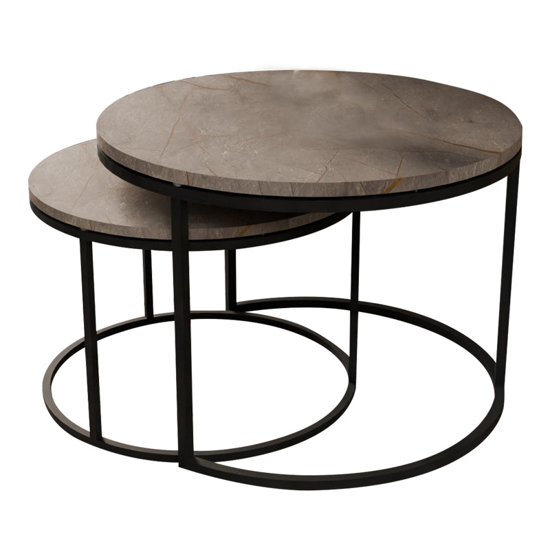 Комплект холни маси Solme 2 бр сив-черен цвят