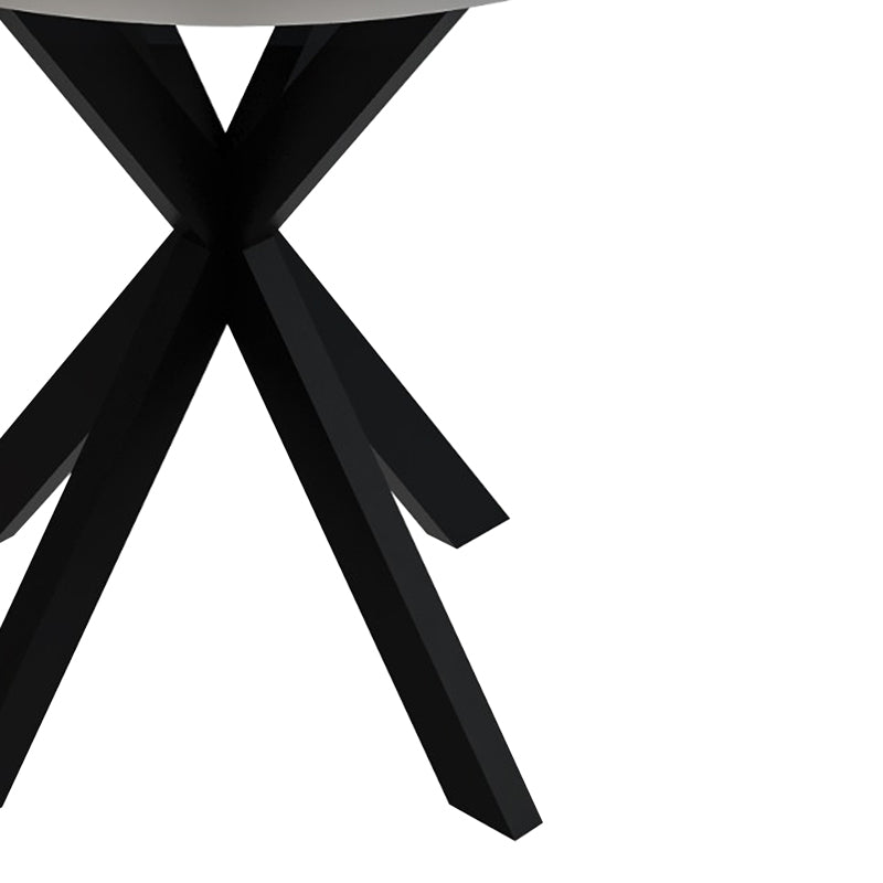 Меламинова маса трапезна Kalipso в бял нюанс и черен метален крак D70x75см