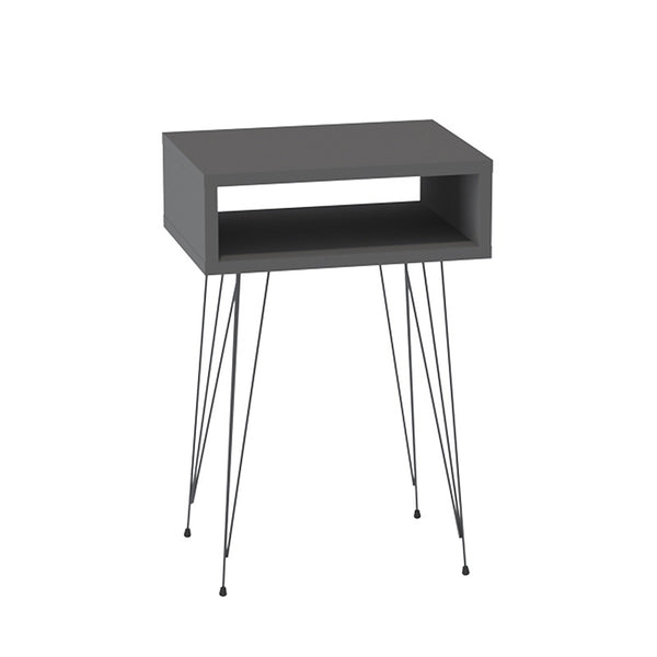 Нощно шкафче NAIDA в нюанс антрацит - черни метални крака 40x30x59см