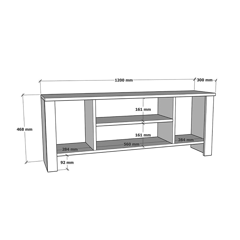 Тв шкаф SEREF в антрацитен цвят 120x30x47см