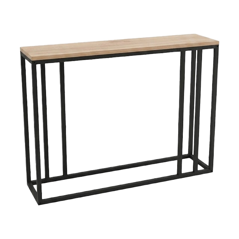 Конзолна маса cansbia d, дъб с черен метал, 100x25x75 см