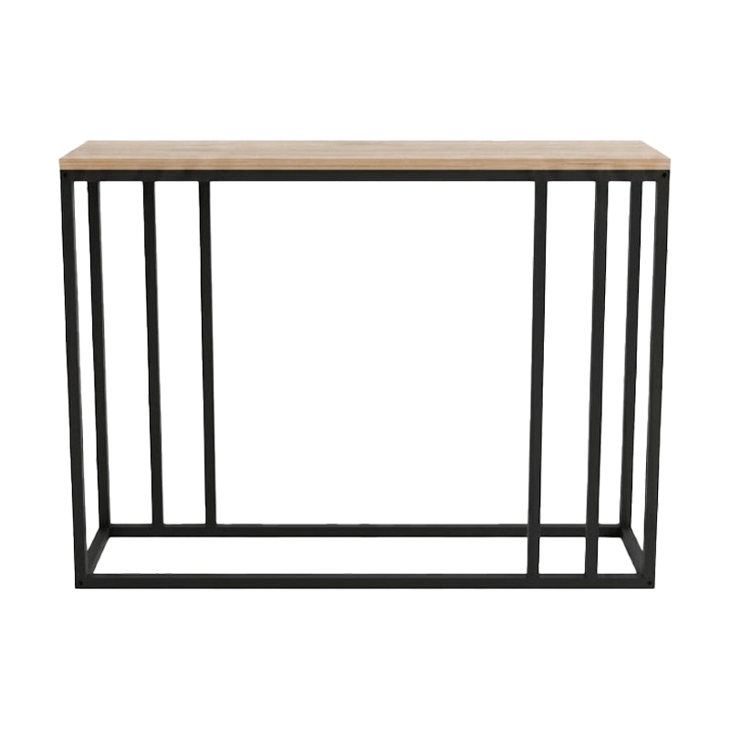 Конзолна маса cansbia d, дъб с черен метал, 100x25x75 см