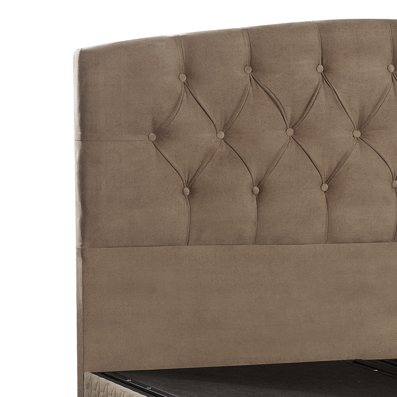 Двойно легло Lanse с място за съхранение кафяво 160x200см