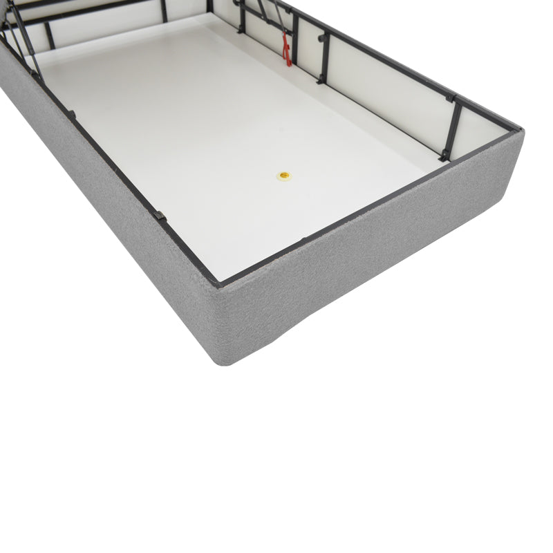 Единично легло Tito с плат букле за съхранение в светлосив нюанс 120x200см