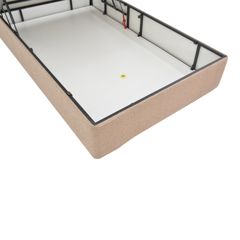 Единично легло Tito с място за съхранение плат букле в светлокафяв нюанс 120x200см