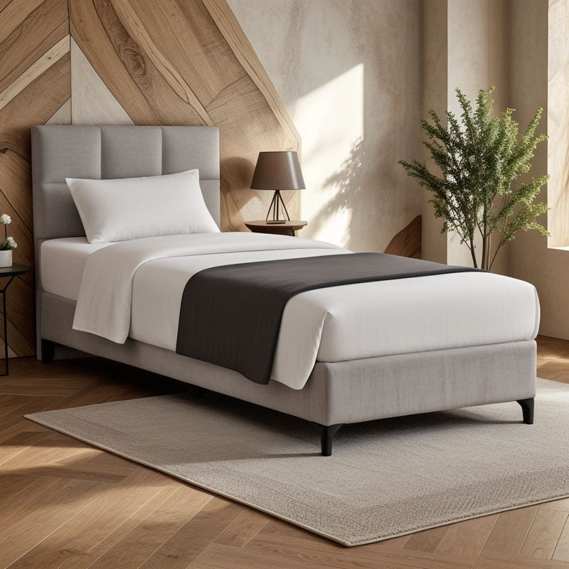 Легло от плат Melei в светло сив нюанс 90x200см