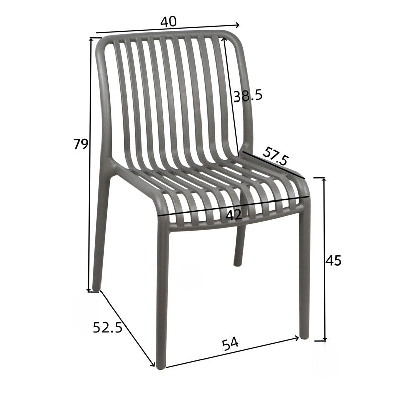 Градински стол ZOI  pp в бял нюанс 42x58x79см