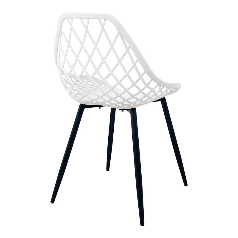 Стол Suan pp в бял нюанс и черен метален крак 56x49x82см