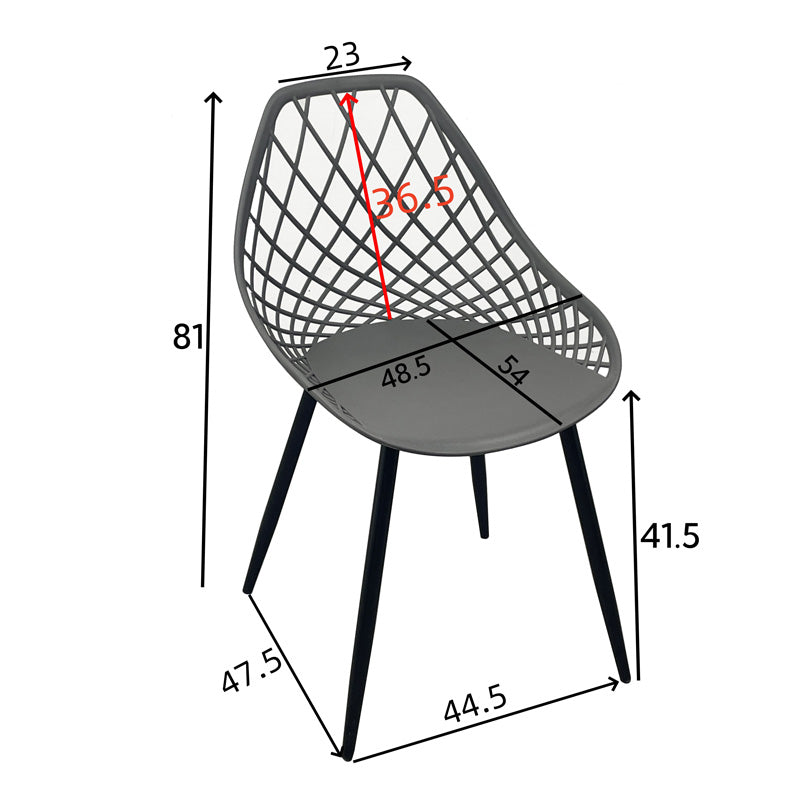 Стол Suan pp в бял нюанс и черен метален крак 56x49x82см