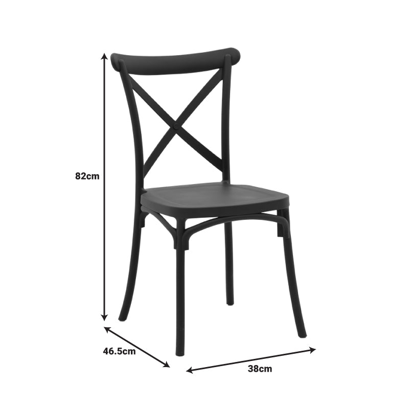 Crossie стол pp в тъмно сив нюанс 38x46.5x82см