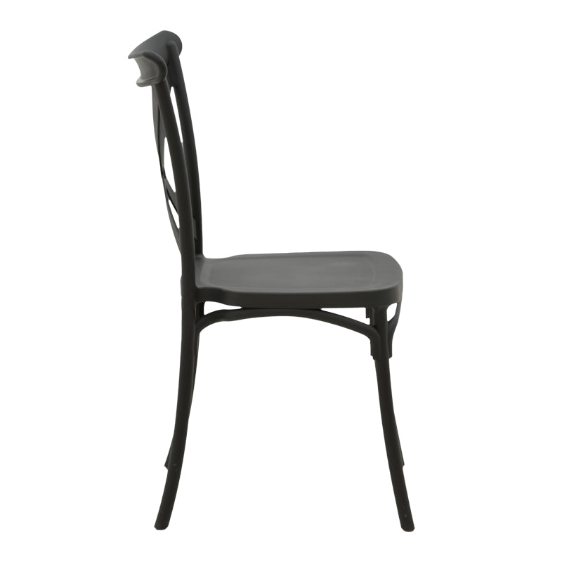 Стифиращ се стол CROSSIE  pp, черен, 43x53x88 см