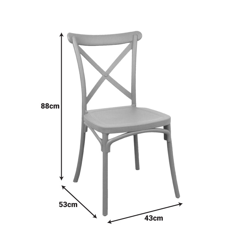 Стифиращ се стол CROSSIE pp бял 43x53x88см