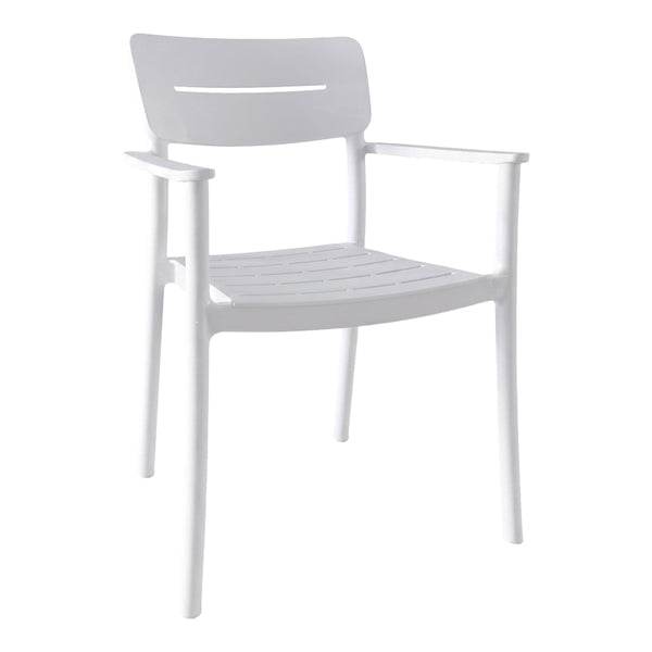 Градински стол PLIMA бял pp 57x54x82см