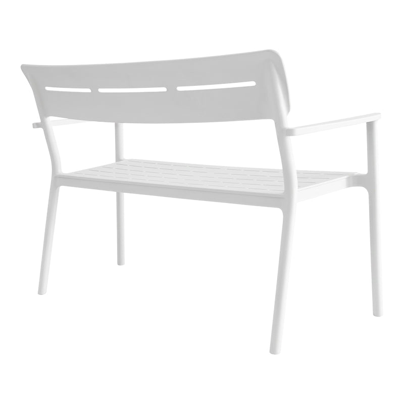 Двуместна пейка  CADRIN  бяла pp 117x60x83см