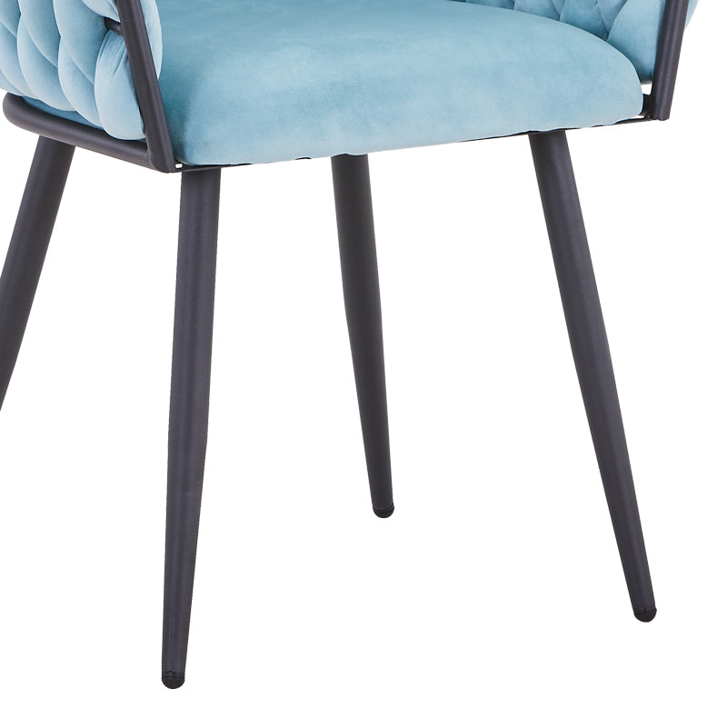 Стол Vivian кадифе син-крак черен метал 61x55x80см