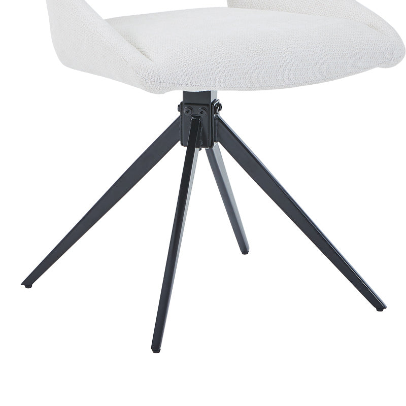 Въртящ се стол Luciano в бежов плат-метален крак черен 52.5x54x85cm