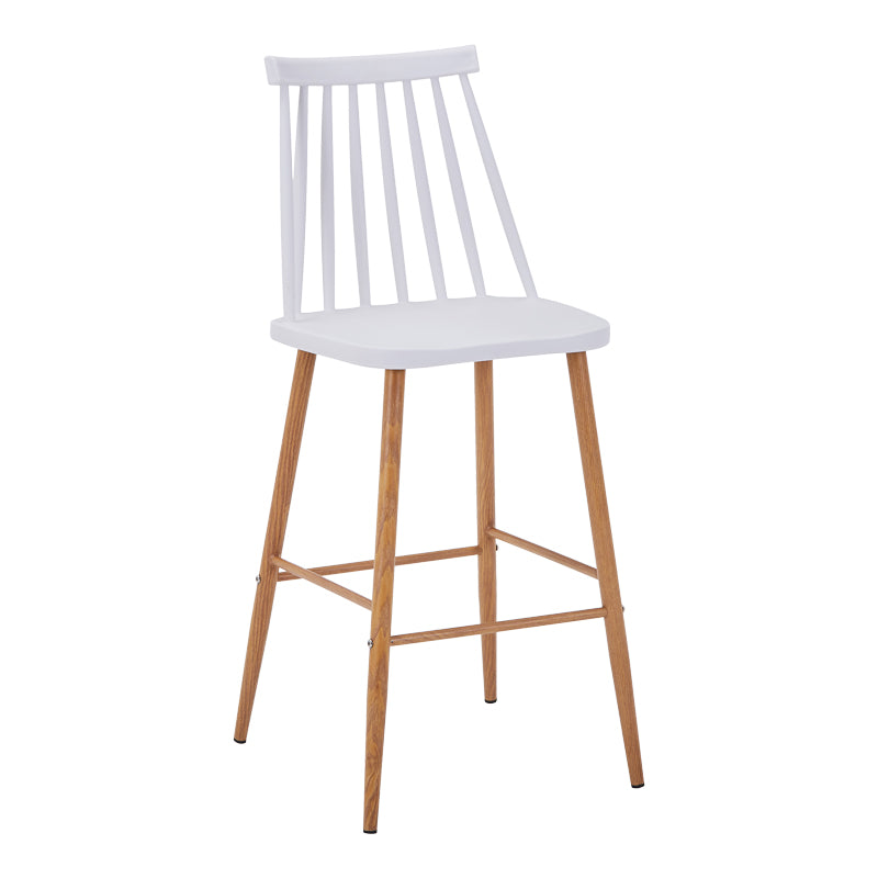 Бар стол AURORA pp в бял нюанс - естествен метален крак 42x47x99см