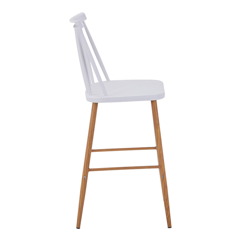 Бар стол AURORA pp в бял нюанс - естествен метален крак 42x47x99см