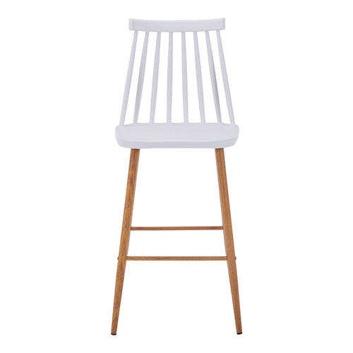 Бар стол AURORA pp в бял нюанс - естествен метален крак 42x47x99см