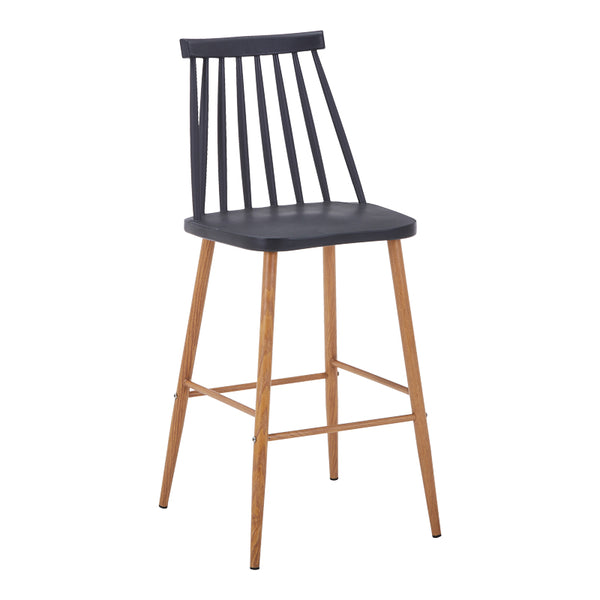 Бар стол AURORA pp в черен нюанс - естествен метален крак 42x47x99см