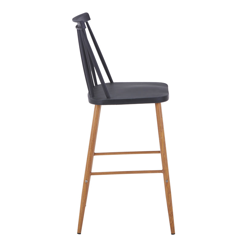 Бар стол AURORA pp в черен нюанс - естествен метален крак 42x47x99см