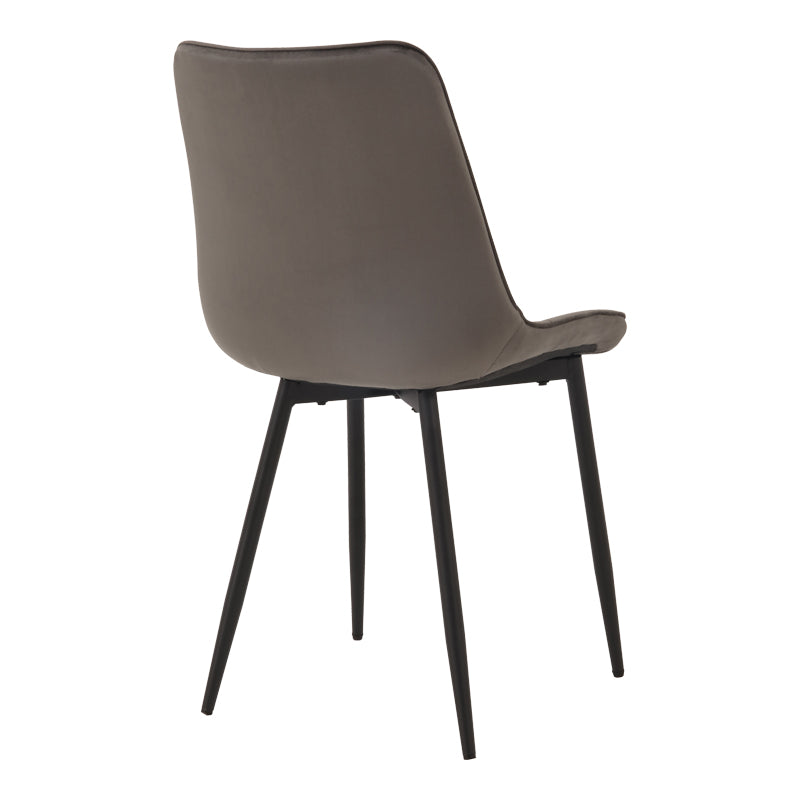 Стол berne d, тъмносив кадифен с черен метален крак, 53x57x87 см