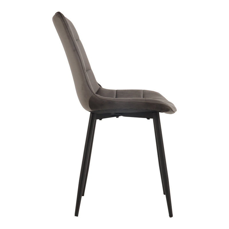 Стол berne d, тъмносив кадифен с черен метален крак, 53x57x87 см