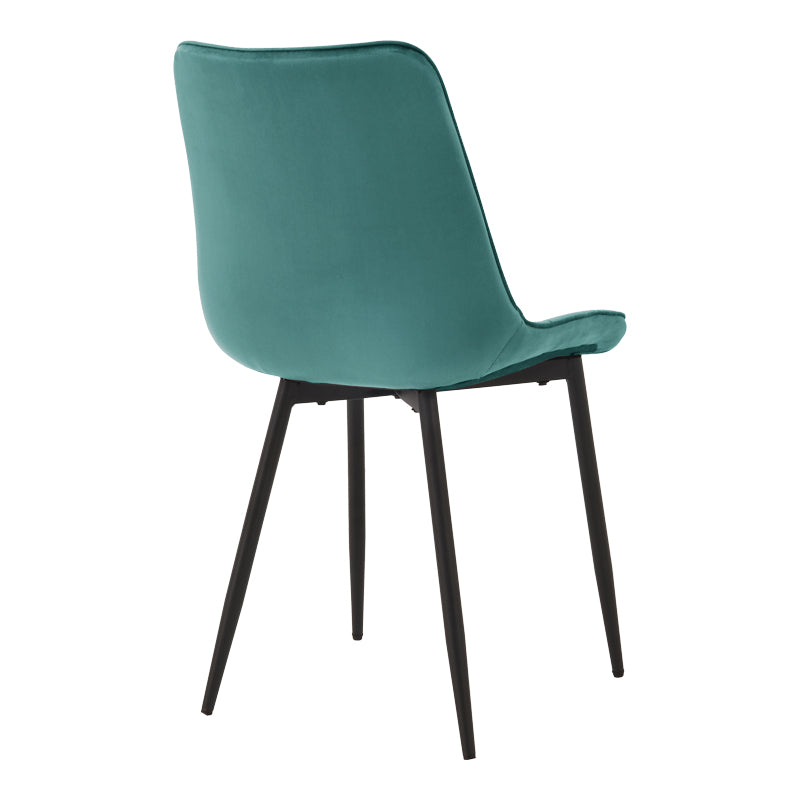 Стол berne petrol velvet с черен метален крак 53x57x87см