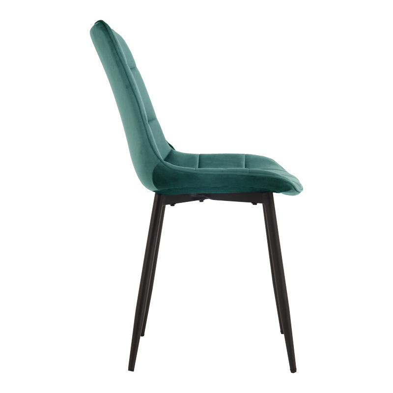 Стол berne petrol velvet с черен метален крак 53x57x87см