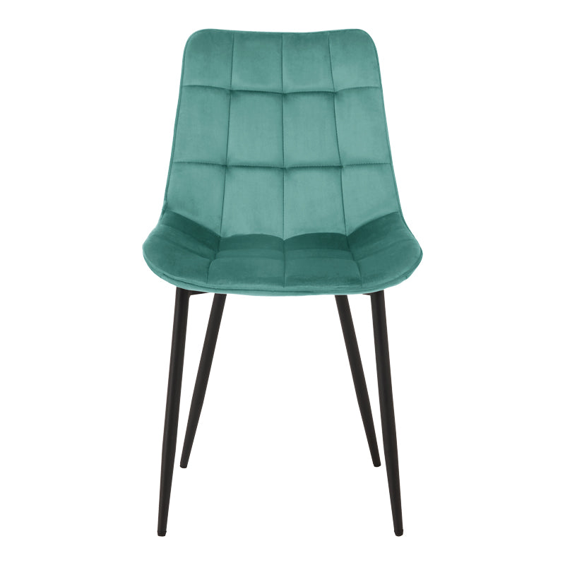 Стол berne petrol velvet с черен метален крак 53x57x87см