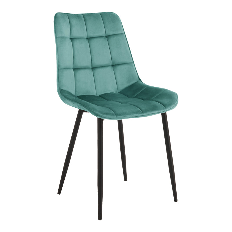 Стол berne petrol velvet с черен метален крак 53x57x87см