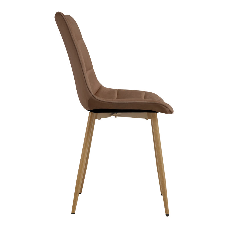 Стол berne кафяв кадифе с метален крак в естествен цвят 53x57x87см