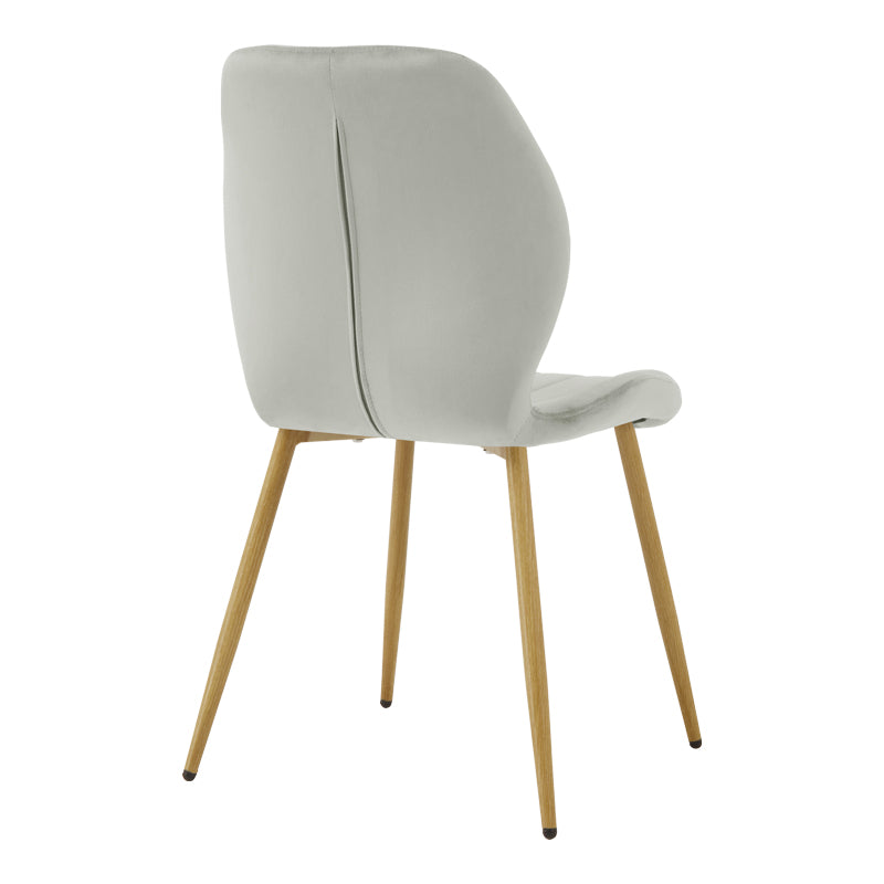 Стол jelour сив кадифен с метален крак в естествен цвят 55x54,5x84,5 см