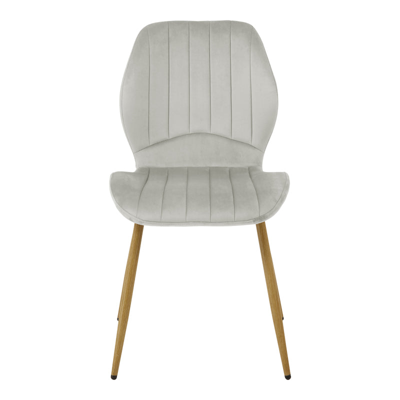 Стол jelour сив кадифен с метален крак в естествен цвят 55x54,5x84,5 см