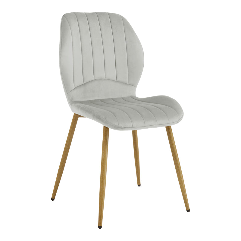 Стол jelour сив кадифен с метален крак в естествен цвят 55x54,5x84,5 см