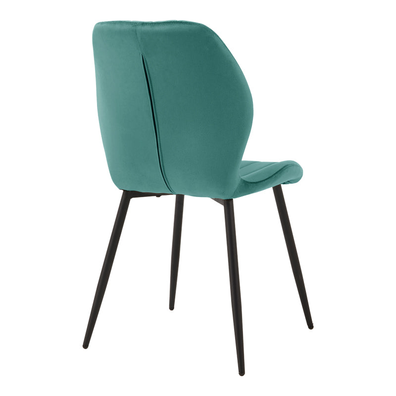 Стол jelour petrol velvet с черен метален крак 55x54,5x84,5 см
